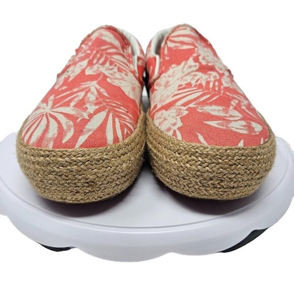 Vans Tropical Floral Platform Espadrilles Shoes Deep Sea Coral Size W9.5 M8 - Picture 4 of 10